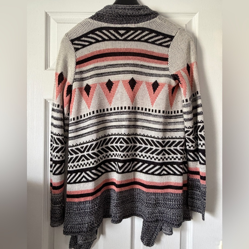 Aztec Open-Front Cardigan Sweater - Picture 2 of 3